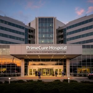 Modern hospital facility with healthcare professionals providing attentive and safe patient care at Prime Cure Hospital